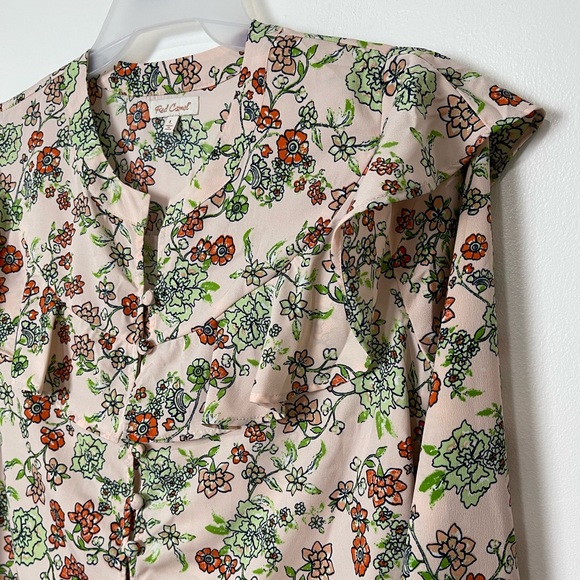 Red Camel long Sleeves Ruffle Button Front Blouse Top Size L - Picture 3 of 10